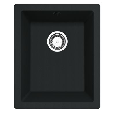GRANMASTER COMO 90 UNDERMOUNTED/INSET/FLUSH MOUNTED BLACK METALLIC QUARTZ SINGLE BOWL SINK, GRA0065